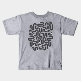 JELLY BEANS Squiggly New Wave Postmodern Abstract 1980s Geometric in Charcoal Black with Gray White Dots - UnBlink Studio by Jackie Tahara Kids T-Shirt